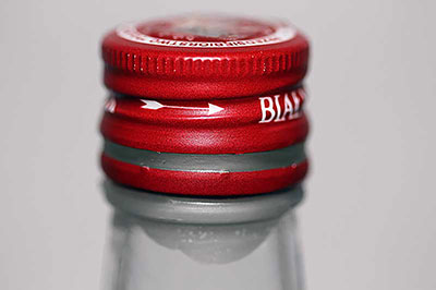 Metal cap sealed with white candle wax