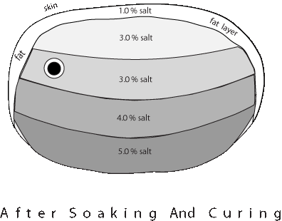 curing and soaking ham