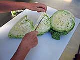 cabbage core removal