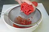 What remains is the skinless solid tomato pulp which can be easily sliced or diced.