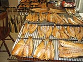 Cooling smoked mullet.