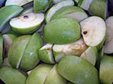 water covered apples