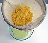 draining orange peels