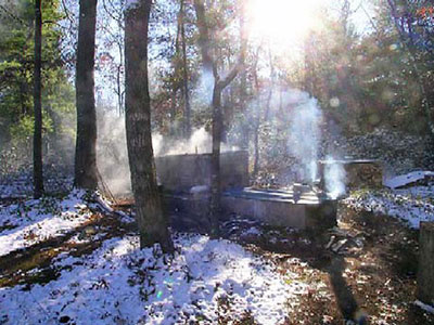 Smokehouse in winter