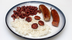 Chaurice with rice and red beans
