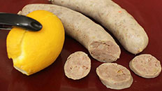 Veal sausage with lemon zest